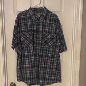 Duluth Trading Co Blue Plaid Casual Shirt. Size XXL. Button down.
